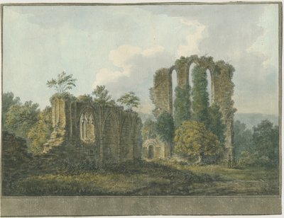 Croxden Abbey: vannfargemaleri, nd [1805] (maleri) av School English