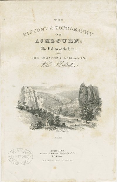 Dovedale - landskap: litografi (vignetter) og [? 1800-tallet] (trykk) av School English