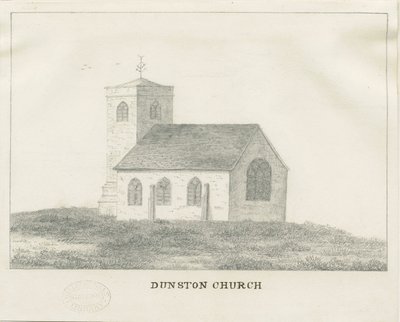 Dunston Church: blyanttegning, nd [?1800-tallet] (tegning) av School English