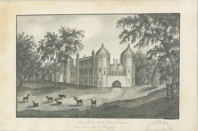 Forton - Aqualate Hall: blyanttegning, nd [1800-tallet] (tegning) av School English