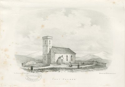 Foxt Church: litografi, nd [c 1840] (trykk) av School English