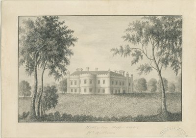 Hatherton Hall: blyanttegning, nd [c 1860] (tegning) av School English