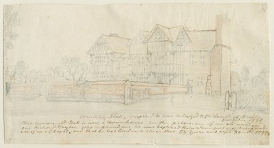 Kingswinford - Bradley Hall: tonet blyanttegning av School English