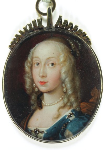 Lady Frances Cavendish, grevinne av Bolingbroke (emalje) av School English