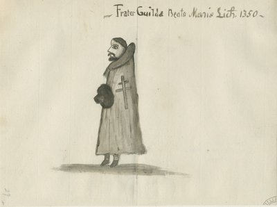 Lichfield - Guildhall [Guildsman]: vasketegning, nd [?1700-tallet] (tegning) av School English