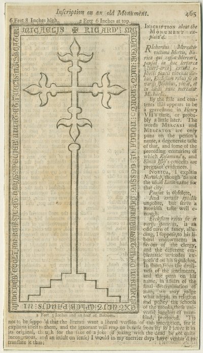 Lichfield - Monumental plate av Richard Mercator: tresnittsgravering, nd [?1700-tallet] (trykk) av School English