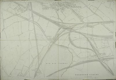 Kart over Willesden, London (litho) av School English