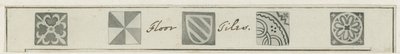 Mavesyn Ridware - Gulvfliser i Mavesyn Mortuary Chapel: sepia-tegning, nd [?sent 18. århundre] (tegning) av School English