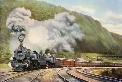 New York til Chicago Express, fra «The Wonder Book of Railways» av Harry Golding (trykt) av School English