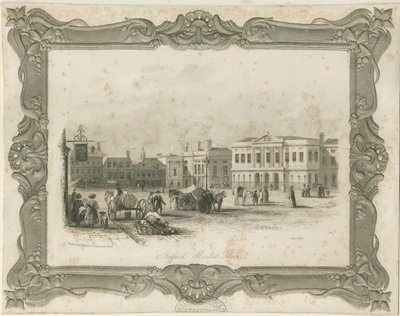 Stafford - Market Place: gravering, nd [c 1841] (trykk) av School English