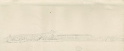 Stafford - View of Town: blyanttegning, nd [?1800-tallet] (tegning) av School English