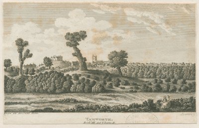 Tamworth Castle: gravering og [?1800-tallet] (trykk) av School English