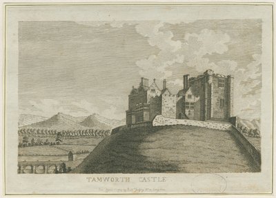Tamworth Castle: gravering, nd [c 1788] (trykk) av School English