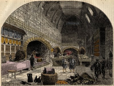 The 16th Century Kitchen of Queen Elizabeth I - engraving from “” History of England” by Cassell Petter & Galpin av School English