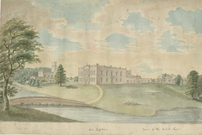 Ukjent plassering - Hall: akvarellmaleri, og [c 1762-1802] (maleri) av School English