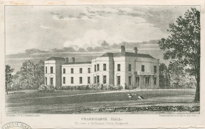 Uttoxeter - Crakemarsh Hall: litografi, nd [c 1839] (trykk) av School English