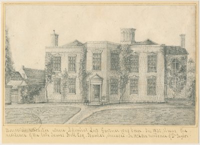 Uttoxeter Town - Admiral Lord Gardners fødested: blyanttegning, nd [?midten av 1800-tallet] (tegning) av School English