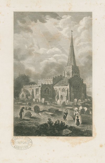 Wolstanton Church: gravering, nd [?19th cent] (trykk) av School English