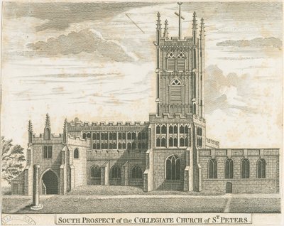 Wolverhampton - St. Peters kirke: kobberplategravering, nd [c 1750] (trykk) av School English