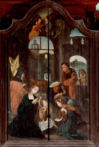 Triptych of the Nativity, Sentralpanel (olje på tre) av School Flemish
