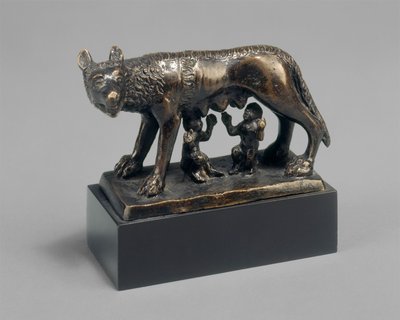 Romulus og Remus suget av en hun-ulv av School Florentine