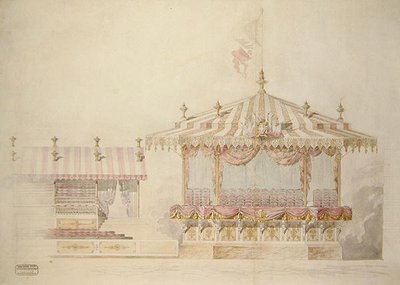 Design for en anmeldelsesstativ (akvarell over blyant) av School French