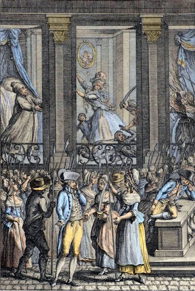 French Revolution - The terrible night of 5 to 6 October 1789 in Versailles - aggression by Louis XVI and Marie Antoinette - av School French