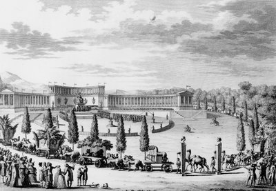Fransk revolusjon: Feet gitt i anledning den triumferende inngangen til monumentene for vitenskap og kunst i Frankrike den 9. og 10. Thermidor An VI (28. juli 1798) under ordre fra konsul Napoleon Bonaparte (1769-1821) (plyndringskampanje) . Paris, av School French
