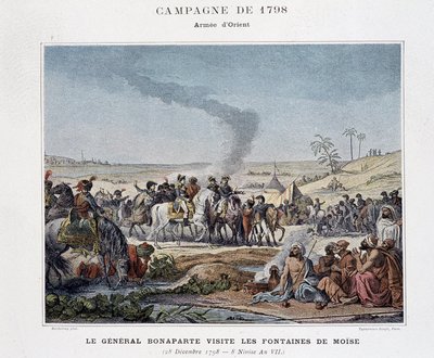 General Bonaparte besøker fontenene til Moses - i "" Victories and Conquests of the French Armies"", Paris, n.d (gravering) av School French