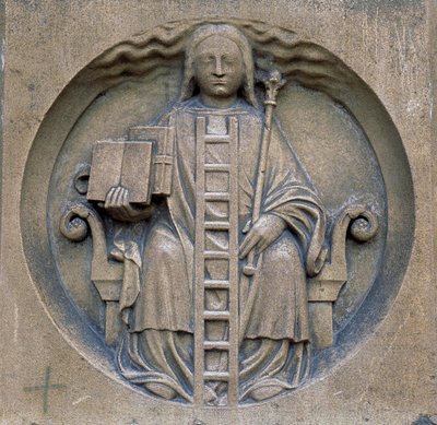 Gotisk kunst: allegori om alkymi. Cathedrale Notre Dame (Notre-Dame) i Paris av School French