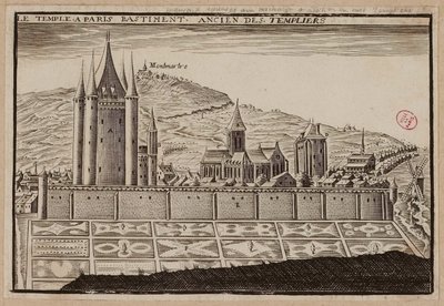 Templet i Paris, tidligere bygning av tempelriddere (gravering) av School French