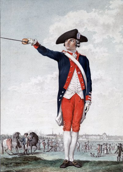 Picot de Peccaduc - Henry-Rene-Marie Picot de Peccaduc (Peccadeuc) 1770-1785 - sergeant-major at the Royal Military School in Paris engraving by Moreau av School French