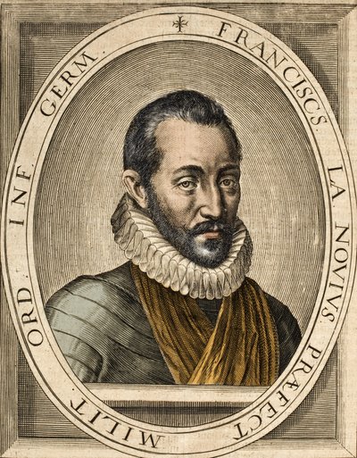 Portrett av Francois de La Noue (1531-1591), forfatter av franske politiske og militære taler - Francois de la Noue kalt Bras-de-Fer (jernarm) av School French