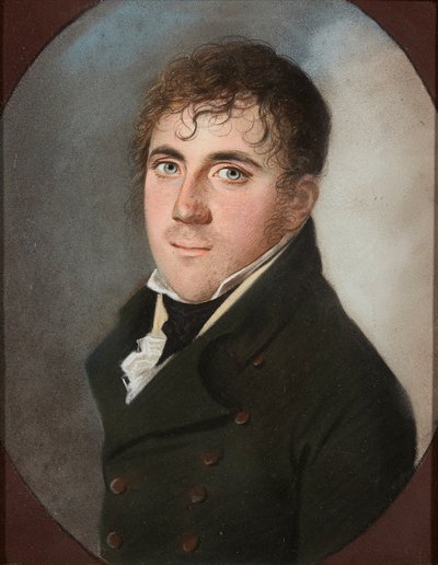 Portrett av en gentleman (pastell på papir) av School French