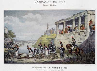 Ruptur av Niledammen - i "" Victories and Conquests of the French Armies"", Paris, n.d. av School French