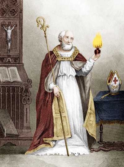 Saint Augustine (gravering) av School French