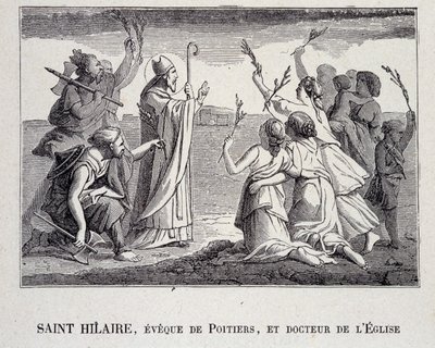 Saint Hilaire, Eveque of Poitiers og Doctor of the Church som døde i 367. av School French