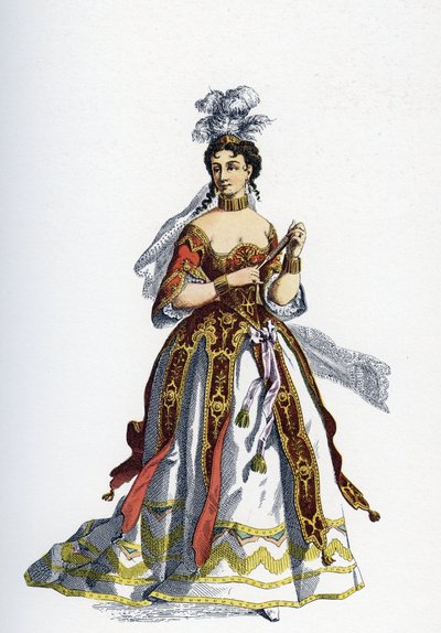 Prinsessen av Elide - Illustrasjon for fullførte kunstverk av Moliere - av School French