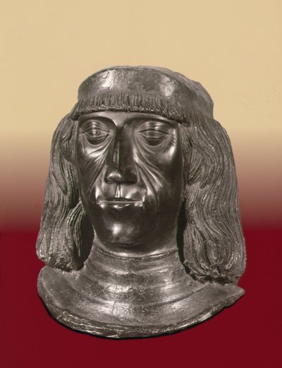 Portrettbyste av den hellige romerske keiser Maximilian I (1459-1519) (bronse) av School German