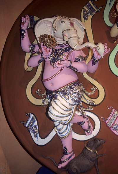 Avgud av elefantguden Ganesh (gips) av School Indian