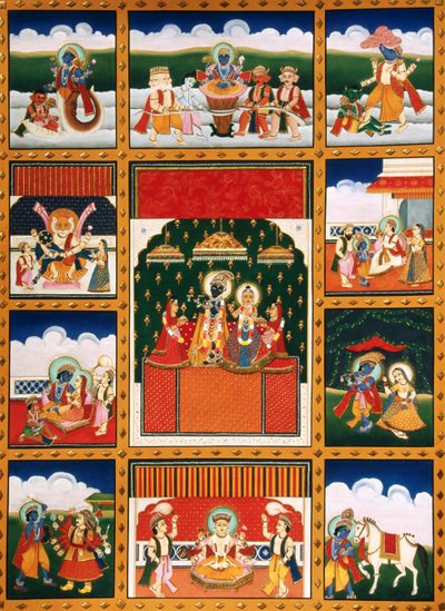 Miniature Painting of Dus Avtar av School Indian