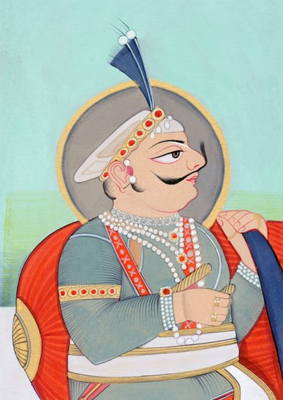 Miniatyrmaleri av Maharaja Prithviraj Chauhan Ajmer av School Indian