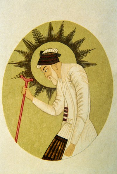 Portrett av Mughal-keiser Aurangzeb, India av School Indian