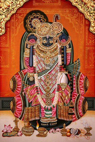 Shri Bankey Bihari miniatyrmaleri, Vrindavan, Mathura, India av School Indian
