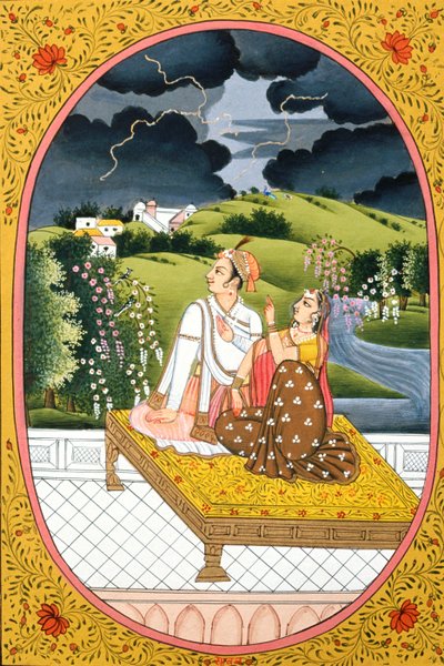 Årskalenderbilde og maleri for en hinduistisk måned Shravan, India av School Indian