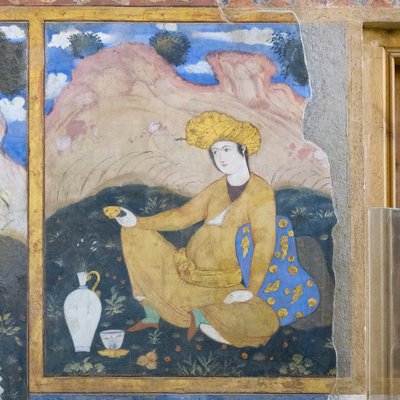 Fersk på Chehel Sotoun Palace, Esfahan, Iran av School Iranian
