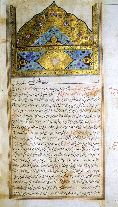 Side fra The Canon of Medicine (al-Qānūn fī aṭ-Ṭibb) av Avicenna av School Iranian