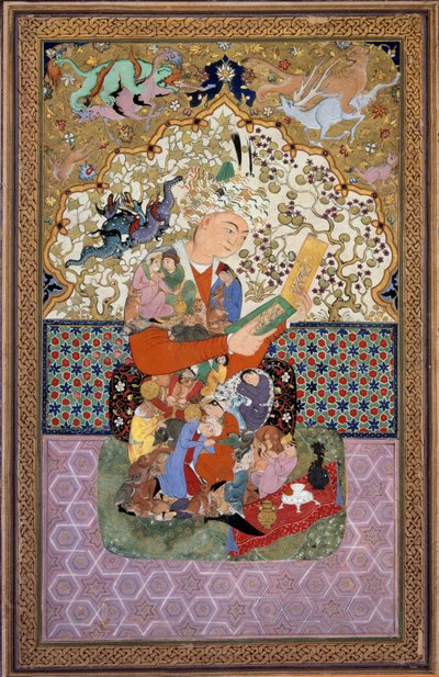 Leseren. Maleri av Iran av School Iranian
