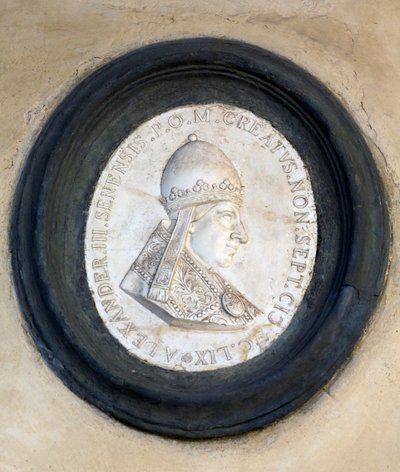 Basrelieffmedaljong av pave Alexander III av School Italian