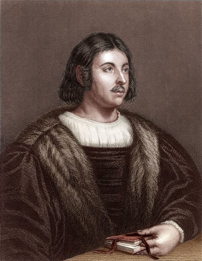 Giovanni Boccaccio (fargegravering) av School Italian